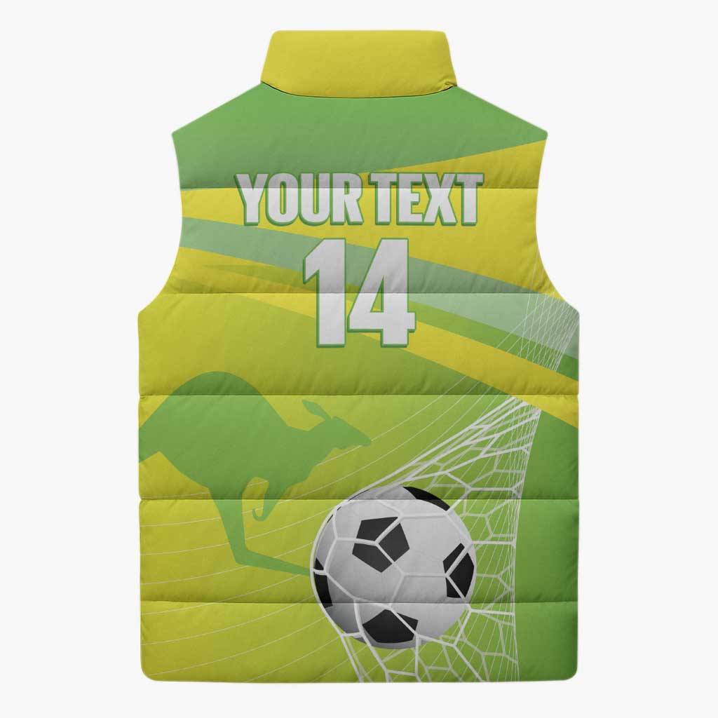 Custom Australia Soccer 2026 Sleeveless Puffer Jacket Come On Matildas