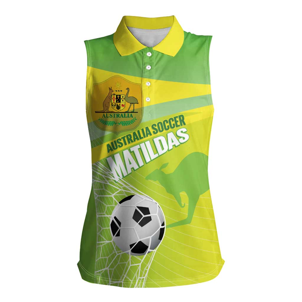 Custom Australia Soccer 2026 Women Sleeveless Polo Shirt Come On Matildas