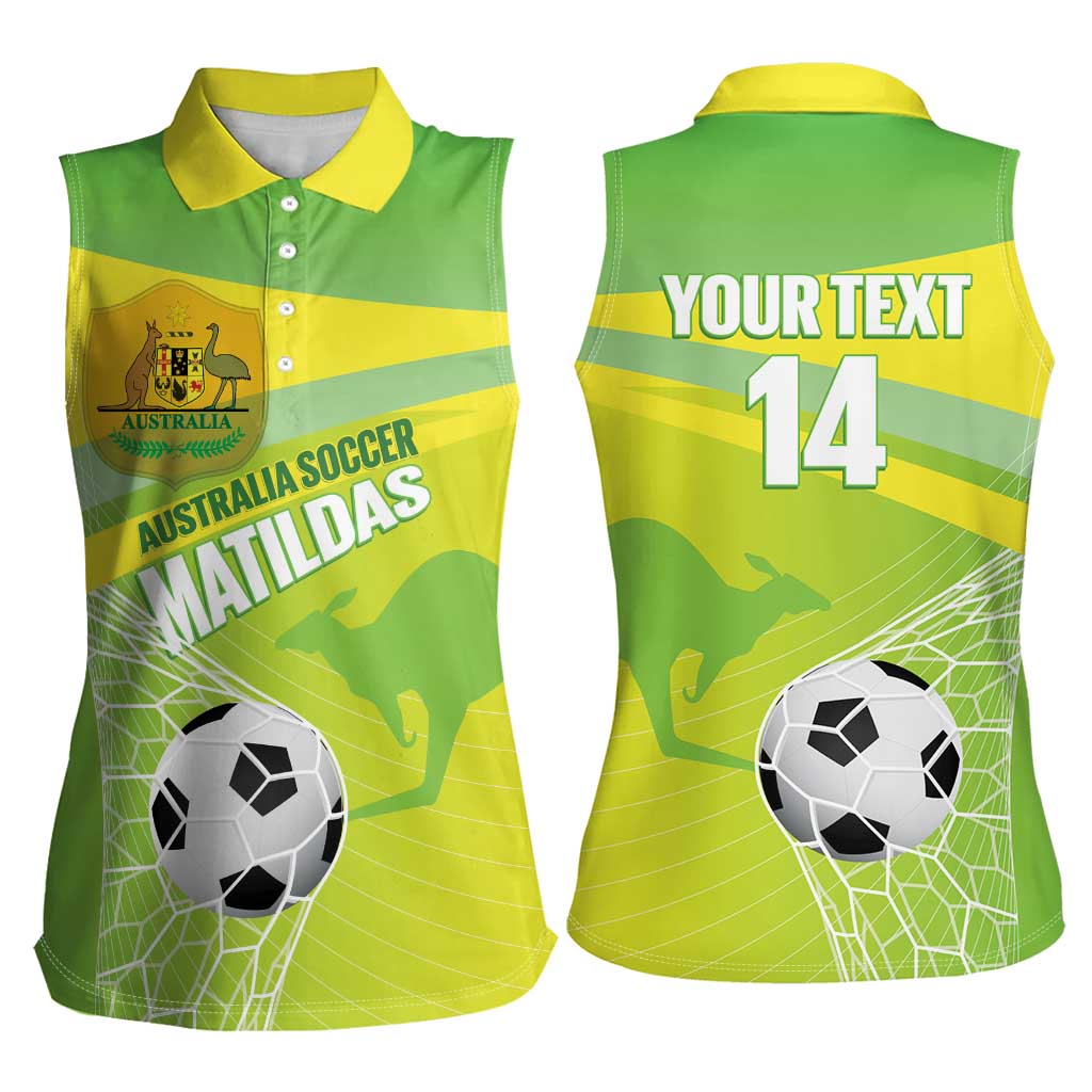 Custom Australia Soccer 2026 Women Sleeveless Polo Shirt Come On Matildas