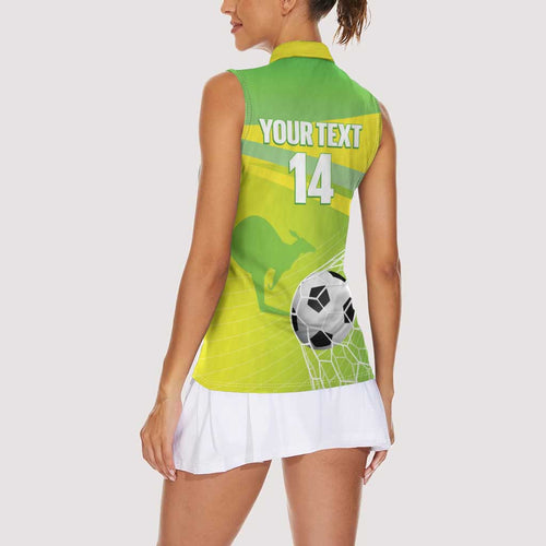 Custom Australia Soccer 2026 Women Sleeveless Polo Shirt Come On Matildas