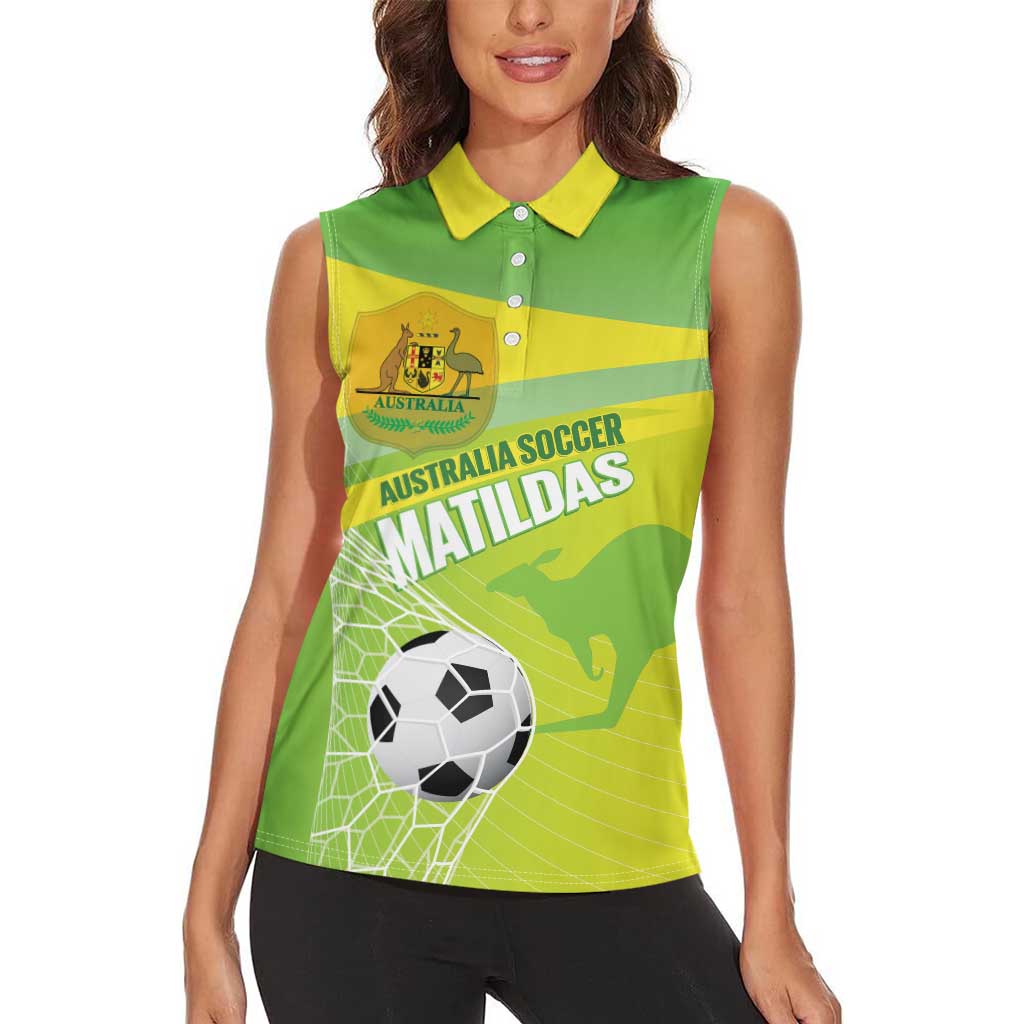 Custom Australia Soccer 2026 Women Sleeveless Polo Shirt Come On Matildas