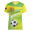 Custom Australia Soccer 2026 Women V-Neck T-Shirt Come On Matildas