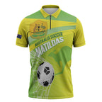 Custom Australia Soccer 2026 Zipper Polo Shirt Come On Matildas