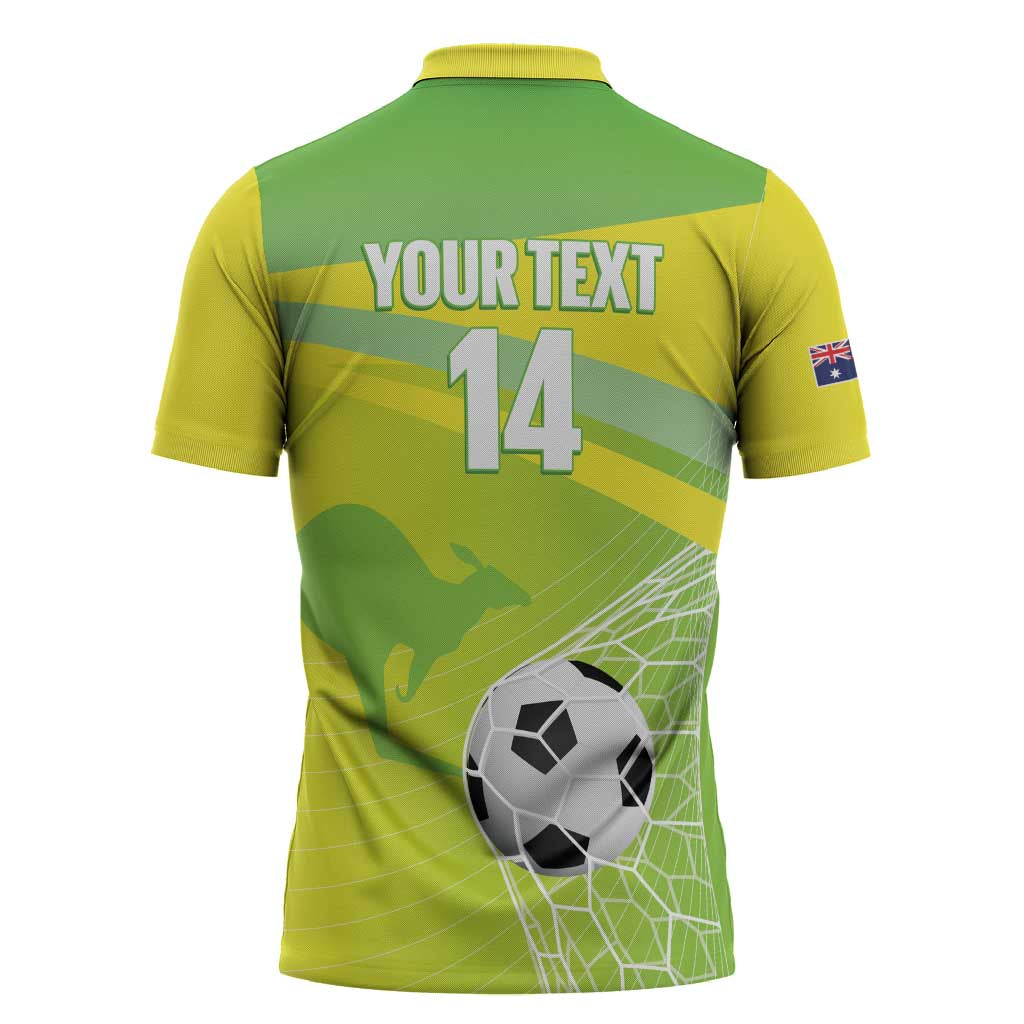 Custom Australia Soccer 2026 Zipper Polo Shirt Come On Matildas