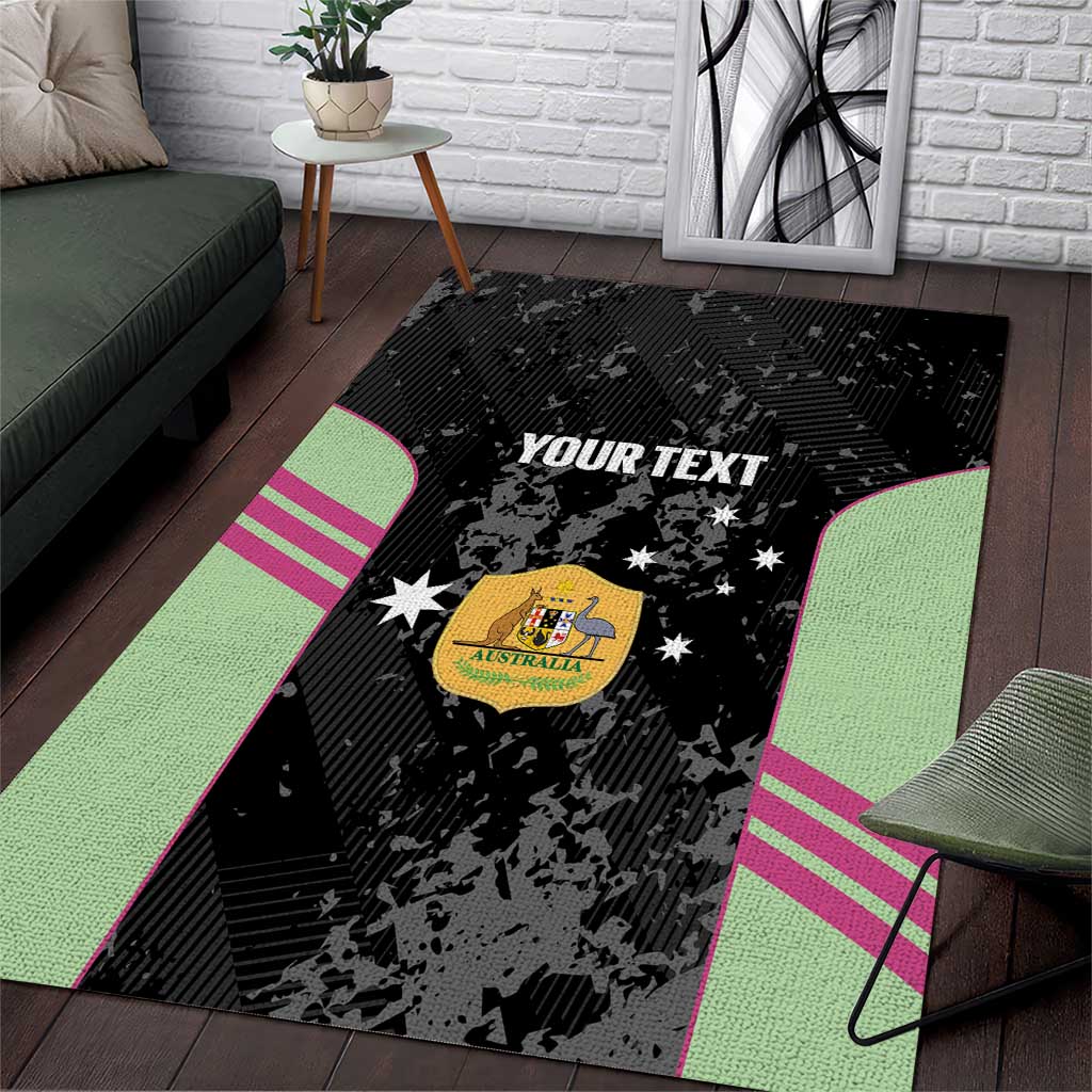 Custom Australia Matildas 2026 Area Rug Come On Aussie Grunge Style
