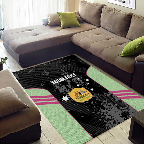 Custom Australia Matildas 2026 Area Rug Come On Aussie Grunge Style