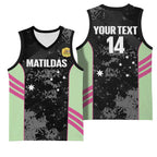 Custom Australia Matildas 2026 Basketball Jersey Come On Aussie Grunge Style