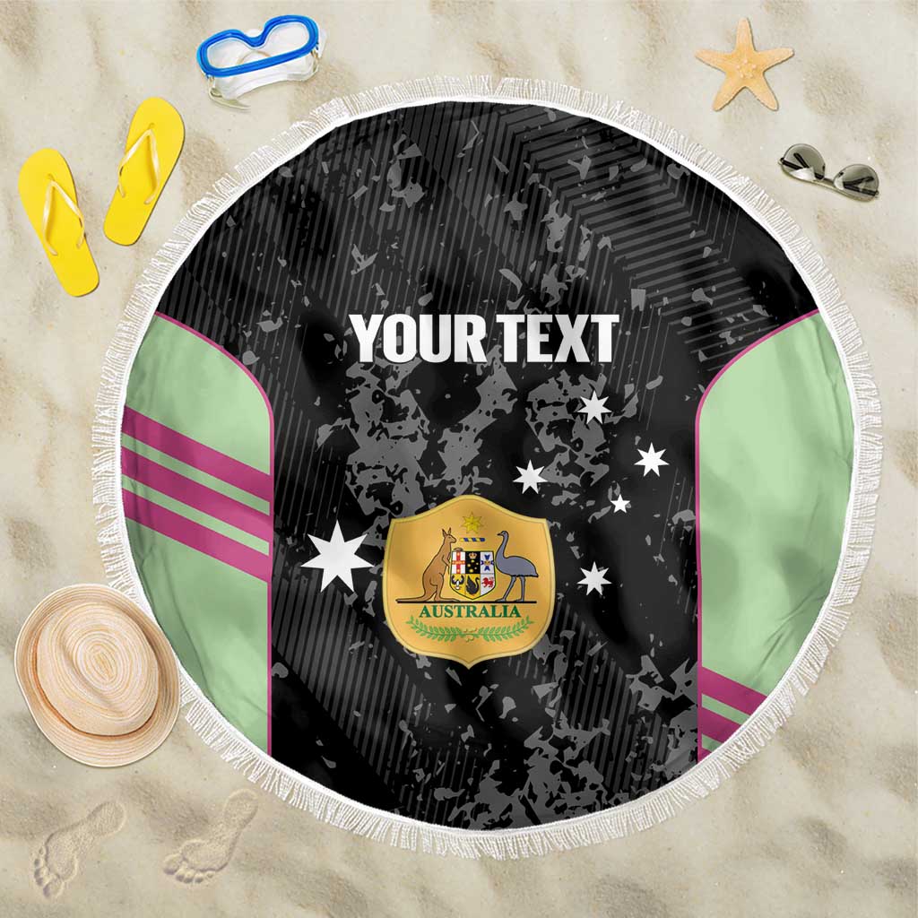 Custom Australia Matildas 2026 Beach Blanket Come On Aussie Grunge Style