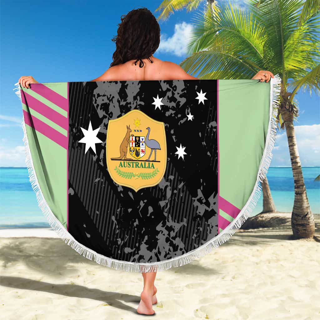Custom Australia Matildas 2026 Beach Blanket Come On Aussie Grunge Style
