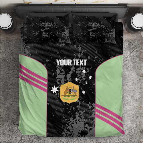 Custom Australia Matildas 2026 Bedding Set Come On Aussie Grunge Style