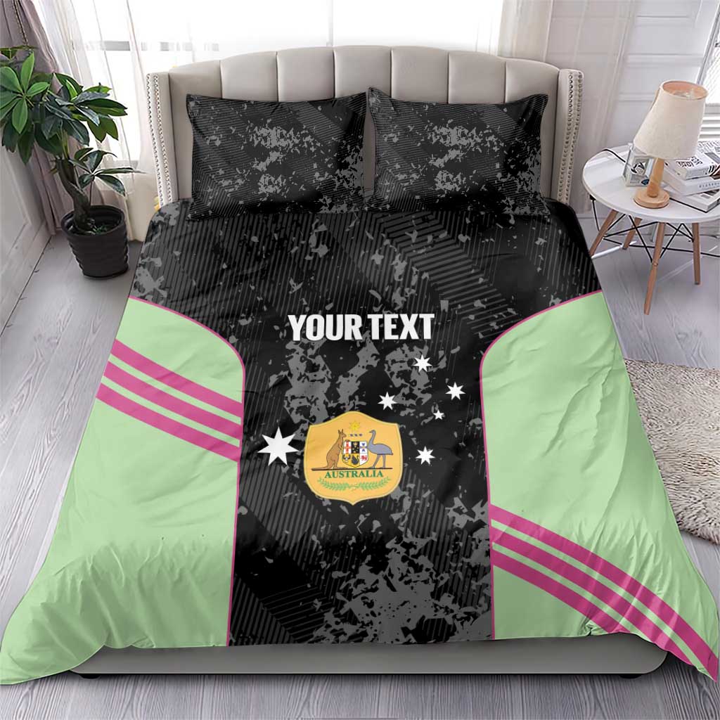 Custom Australia Matildas 2026 Bedding Set Come On Aussie Grunge Style