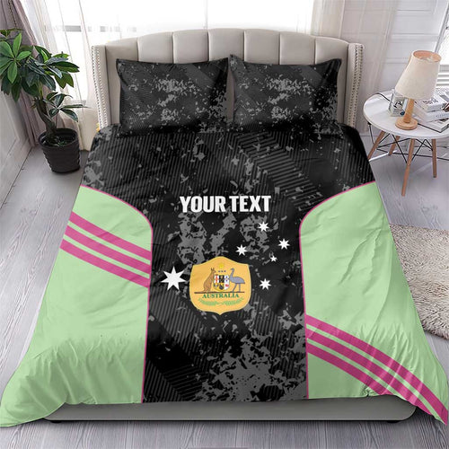 Custom Australia Matildas 2026 Bedding Set Come On Aussie Grunge Style