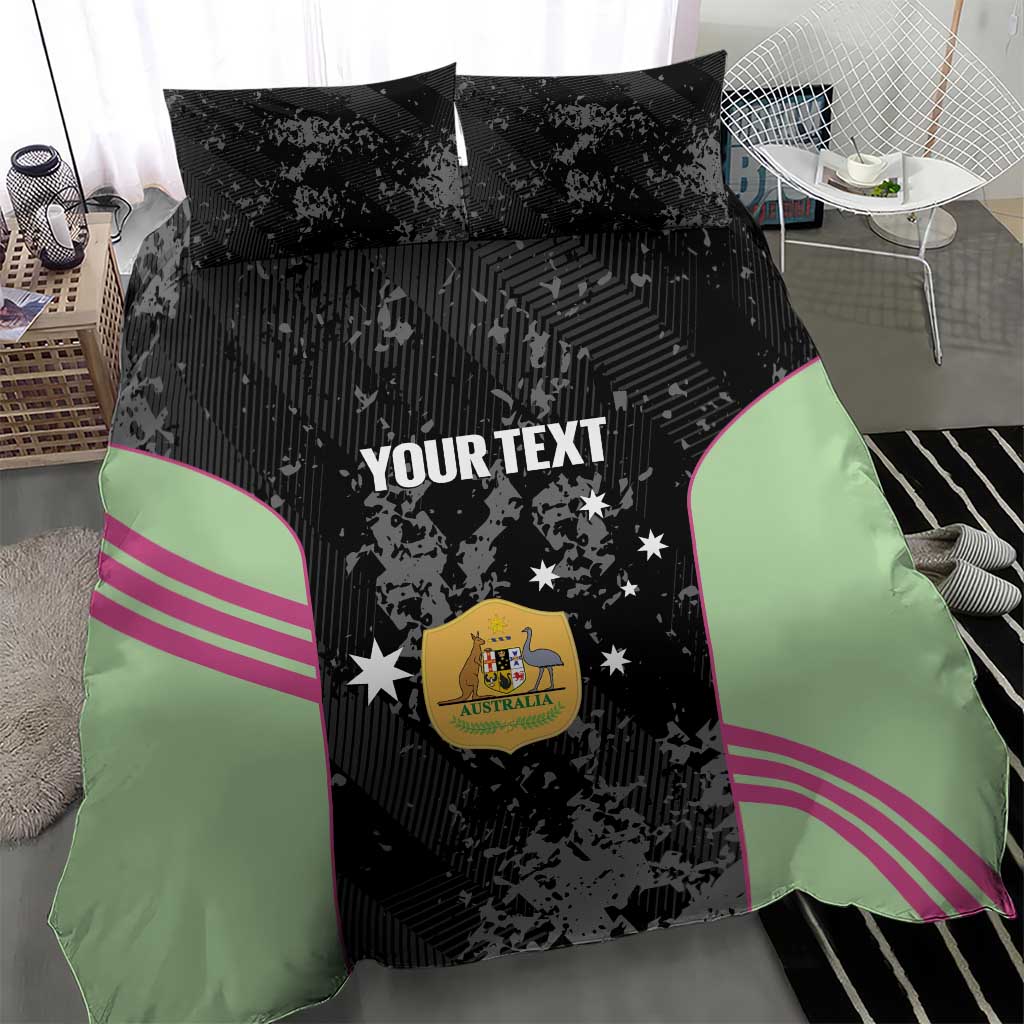 Custom Australia Matildas 2026 Bedding Set Come On Aussie Grunge Style
