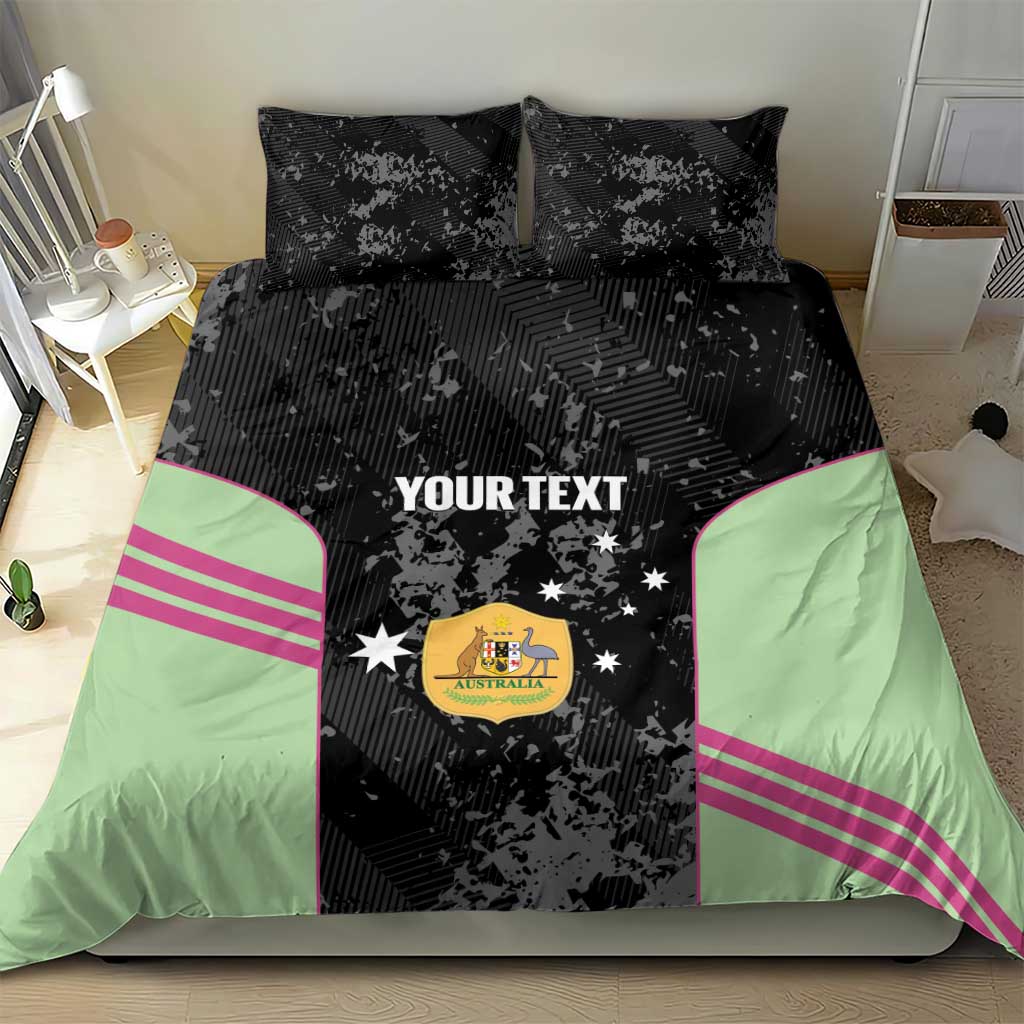 Custom Australia Matildas 2026 Bedding Set Come On Aussie Grunge Style