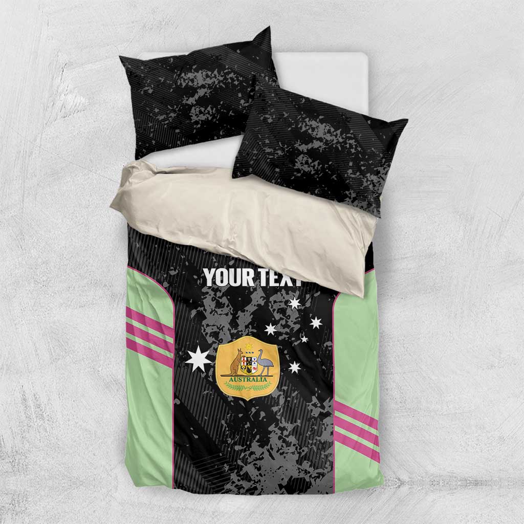 Custom Australia Matildas 2026 Bedding Set Come On Aussie Grunge Style