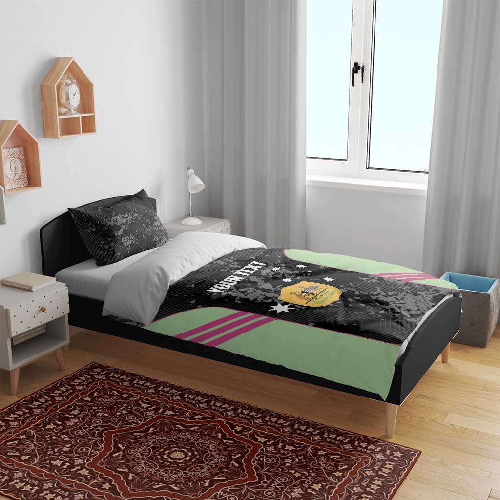Custom Australia Matildas 2026 Bedding Set Come On Aussie Grunge Style