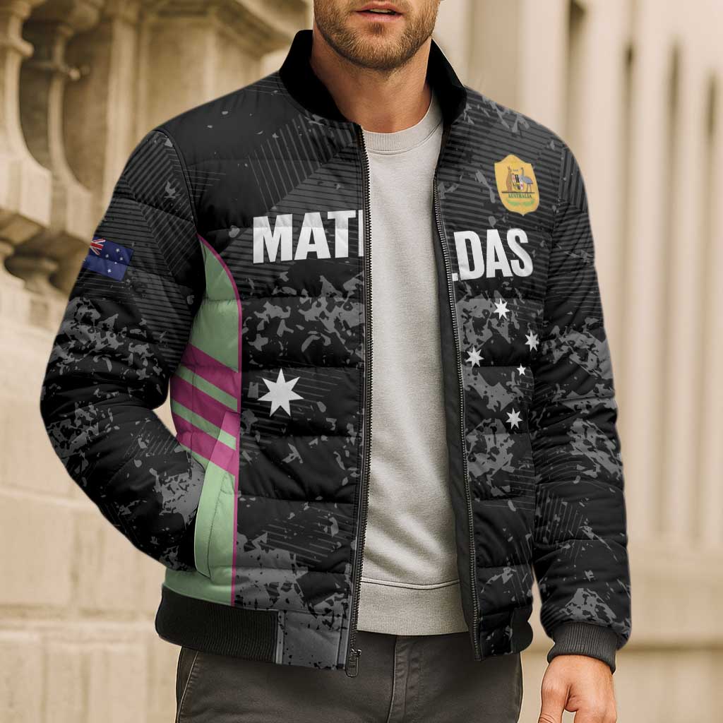 Custom Australia Matildas 2026 Bomber Puffer Jacket Come On Aussie Grunge Style