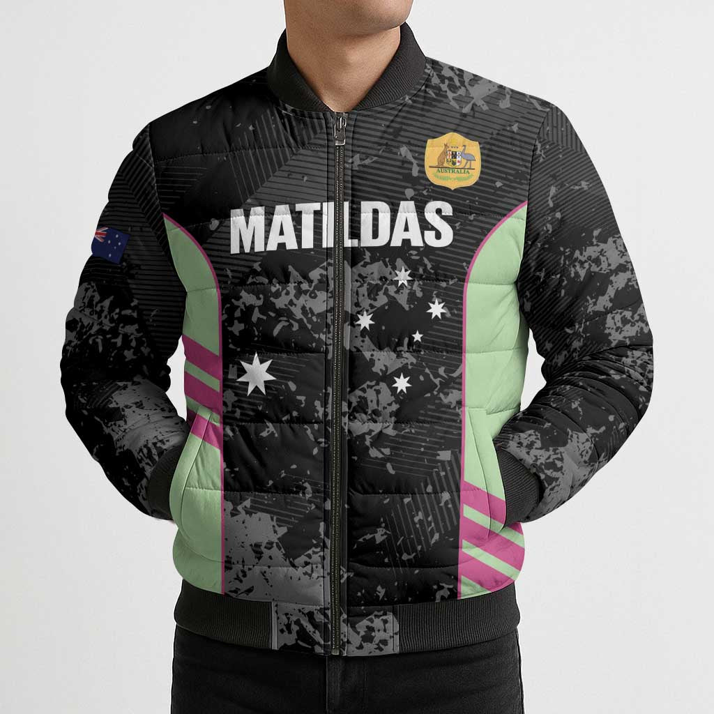 Custom Australia Matildas 2026 Bomber Puffer Jacket Come On Aussie Grunge Style