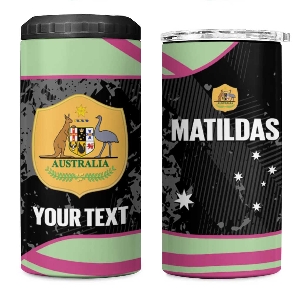 Custom Australia Matildas 2026 4 in 1 Can Cooler Tumbler Come On Aussie Grunge Style