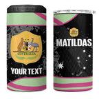 Custom Australia Matildas 2026 4 in 1 Can Cooler Tumbler Come On Aussie Grunge Style