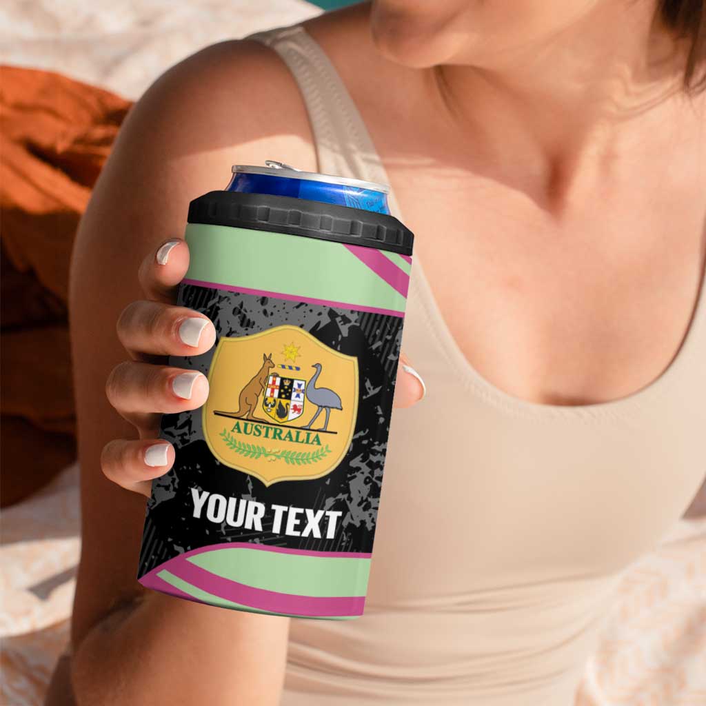 Custom Australia Matildas 2026 4 in 1 Can Cooler Tumbler Come On Aussie Grunge Style