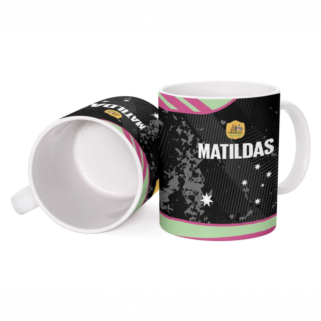 Custom Australia Matildas 2026 Ceramic Mug Come On Aussie Grunge Style