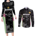 Custom Australia Matildas 2026 Couples Matching Long Sleeve Bodycon Dress and Long Sleeve Button Shirt Come On Aussie Grunge Style