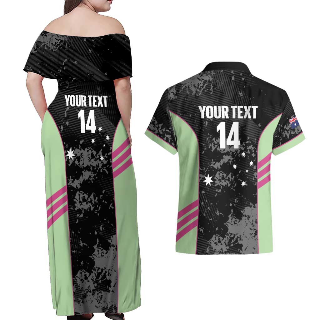 Custom Australia Matildas 2026 Couples Matching Off Shoulder Maxi Dress and Hawaiian Shirt Come On Aussie Grunge Style