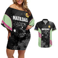 Custom Australia Matildas 2026 Couples Matching Off Shoulder Short Dress and Hawaiian Shirt Come On Aussie Grunge Style
