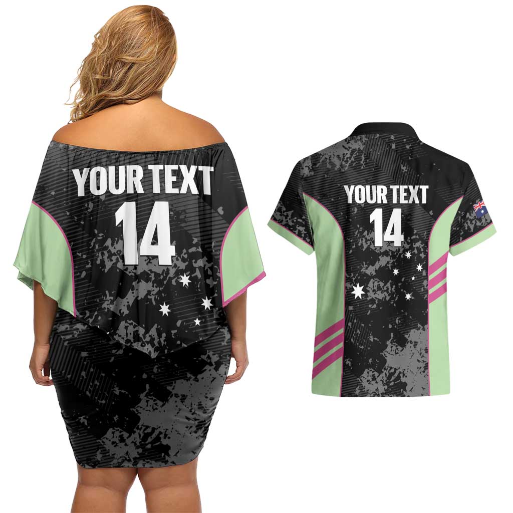 Custom Australia Matildas 2026 Couples Matching Off Shoulder Short Dress and Hawaiian Shirt Come On Aussie Grunge Style