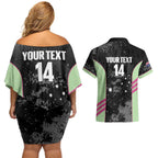 Custom Australia Matildas 2026 Couples Matching Off Shoulder Short Dress and Hawaiian Shirt Come On Aussie Grunge Style