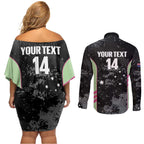 Custom Australia Matildas 2026 Couples Matching Off Shoulder Short Dress and Long Sleeve Button Shirt Come On Aussie Grunge Style