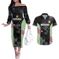 Custom Australia Matildas 2026 Couples Matching Off The Shoulder Long Sleeve Dress and Hawaiian Shirt Come On Aussie Grunge Style