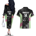 Custom Australia Matildas 2026 Couples Matching Off The Shoulder Long Sleeve Dress and Hawaiian Shirt Come On Aussie Grunge Style