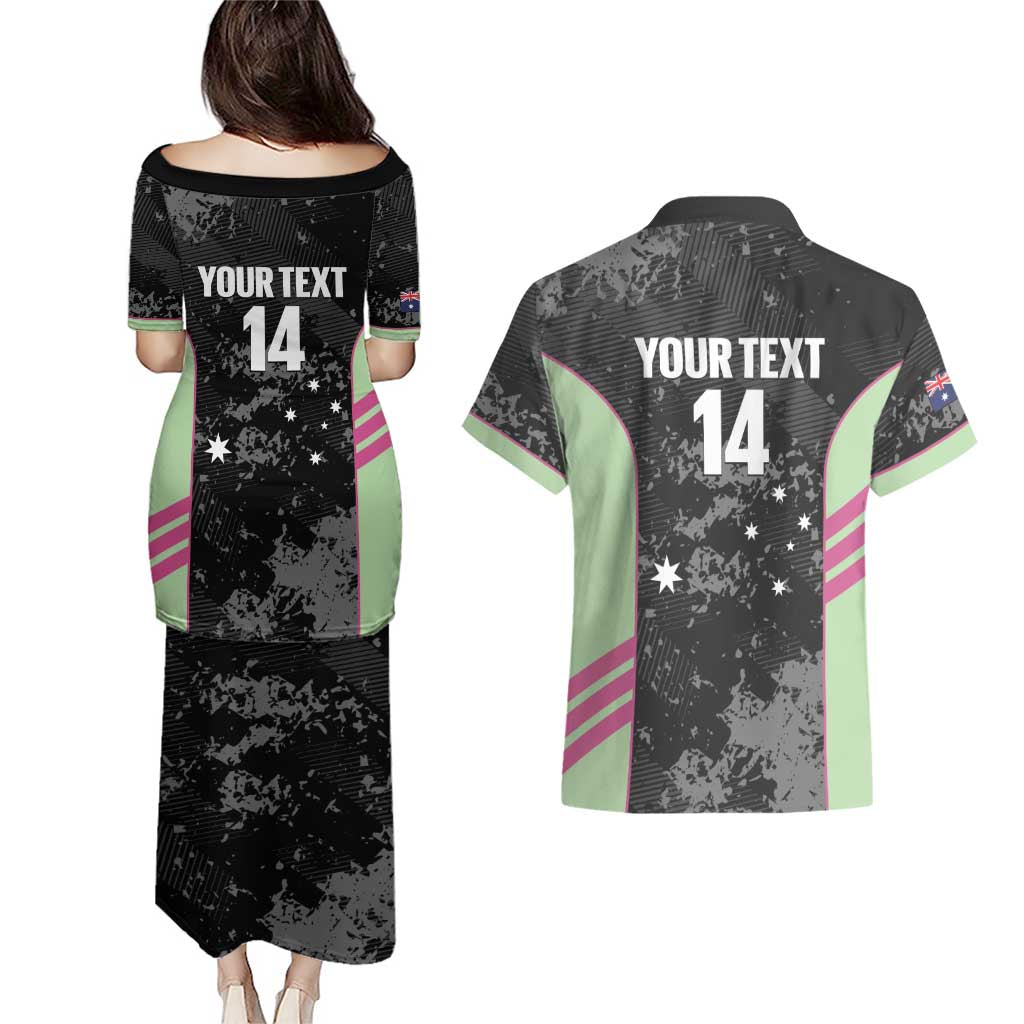Custom Australia Matildas 2026 Couples Matching Puletasi and Hawaiian Shirt Come On Aussie Grunge Style