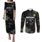 Custom Australia Matildas 2026 Couples Matching Puletasi and Long Sleeve Button Shirt Come On Aussie Grunge Style