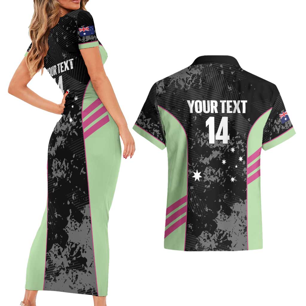 Custom Australia Matildas 2026 Couples Matching Short Sleeve Bodycon Dress and Hawaiian Shirt Come On Aussie Grunge Style