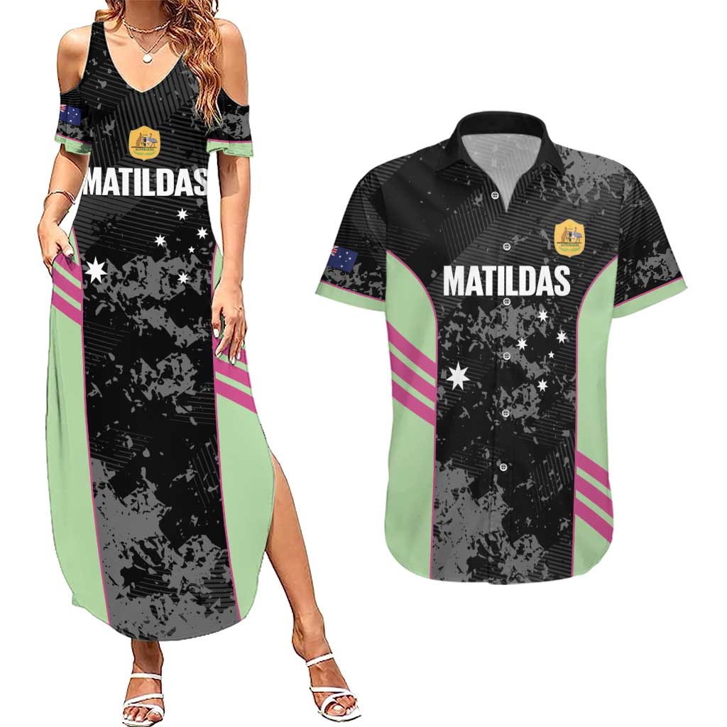 Custom Australia Matildas 2026 Couples Matching Summer Maxi Dress and Hawaiian Shirt Come On Aussie Grunge Style
