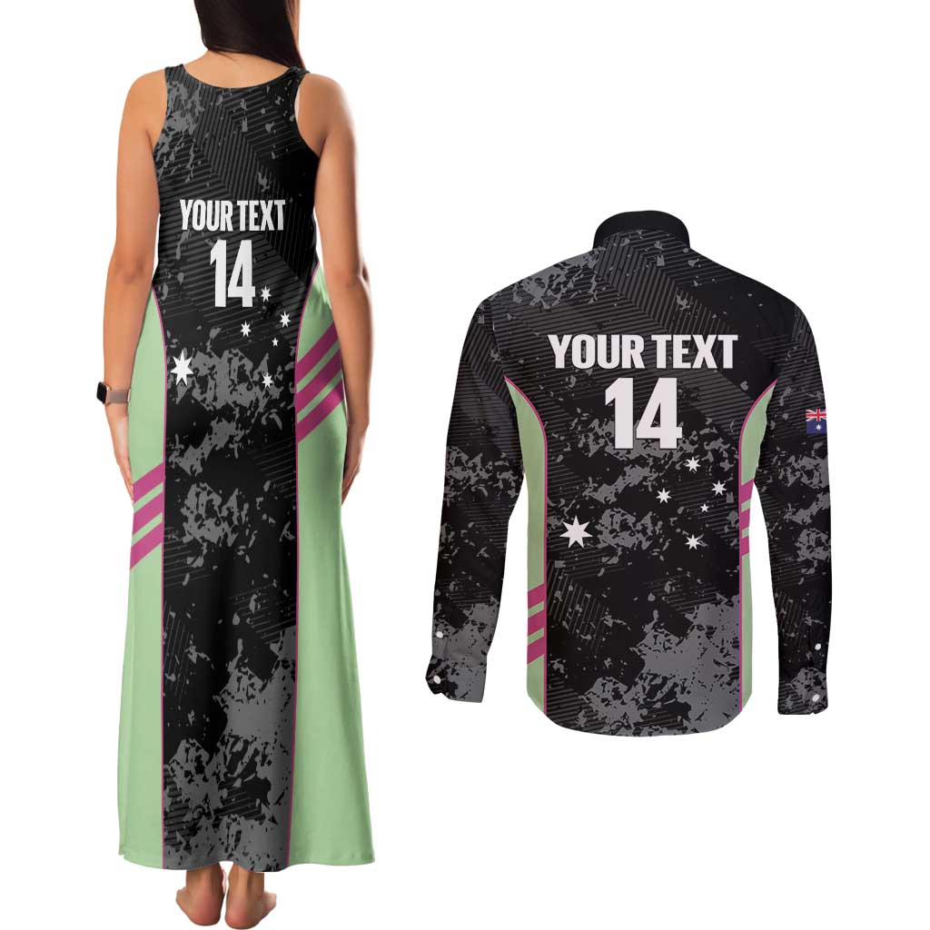 Custom Australia Matildas 2026 Couples Matching Tank Maxi Dress and Long Sleeve Button Shirt Come On Aussie Grunge Style