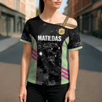 Custom Australia Matildas 2026 Cross Shoulder Shirt Come On Aussie Grunge Style