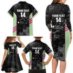 Custom Australia Matildas 2026 Family Matching Long Sleeve Bodycon Dress and Hawaiian Shirt Come On Aussie Grunge Style