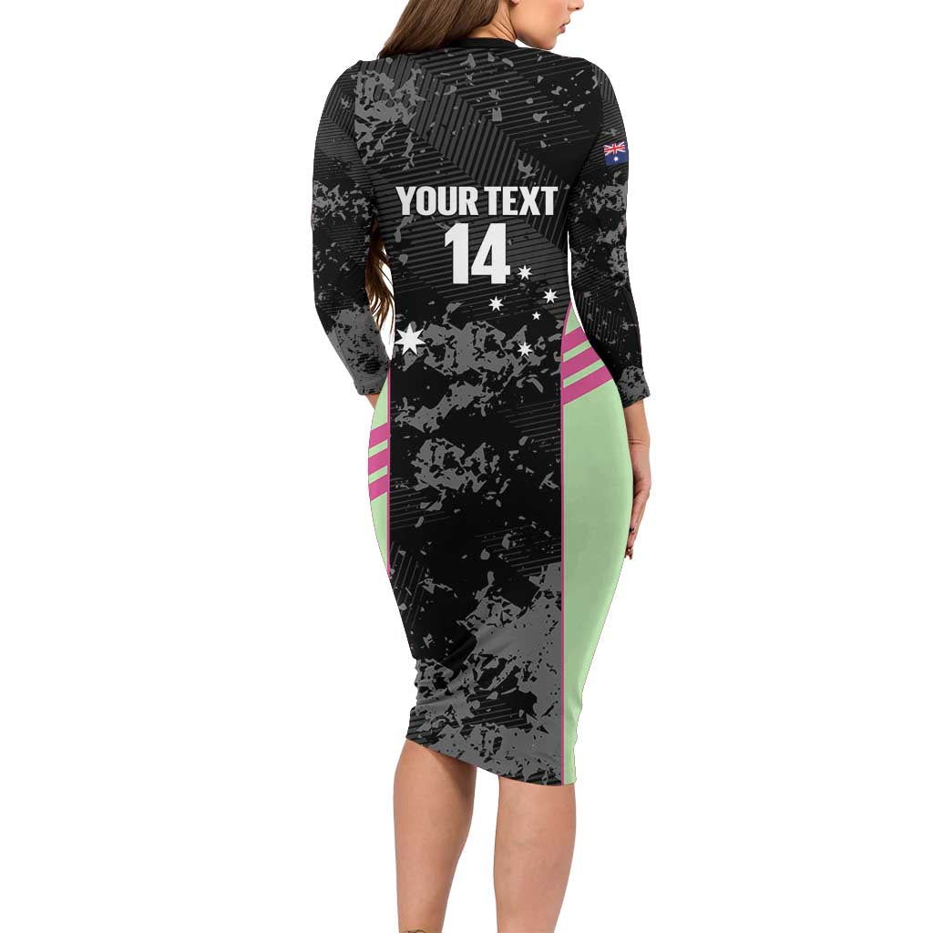 Custom Australia Matildas 2026 Family Matching Long Sleeve Bodycon Dress and Hawaiian Shirt Come On Aussie Grunge Style