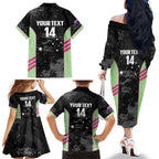 Custom Australia Matildas 2026 Family Matching Off The Shoulder Long Sleeve Dress and Hawaiian Shirt Come On Aussie Grunge Style