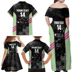 Custom Australia Matildas 2026 Family Matching Off Shoulder Maxi Dress and Hawaiian Shirt Come On Aussie Grunge Style