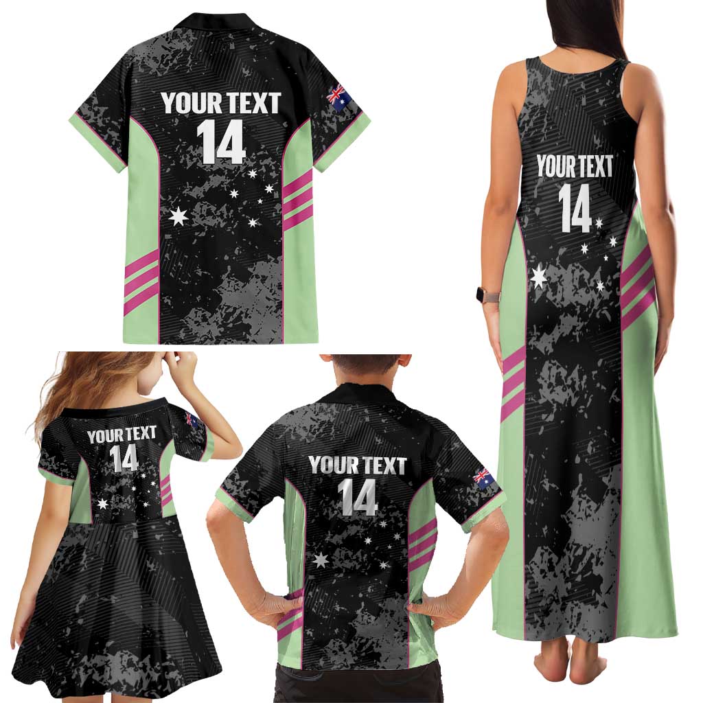 Custom Australia Matildas 2026 Family Matching Tank Maxi Dress and Hawaiian Shirt Come On Aussie Grunge Style