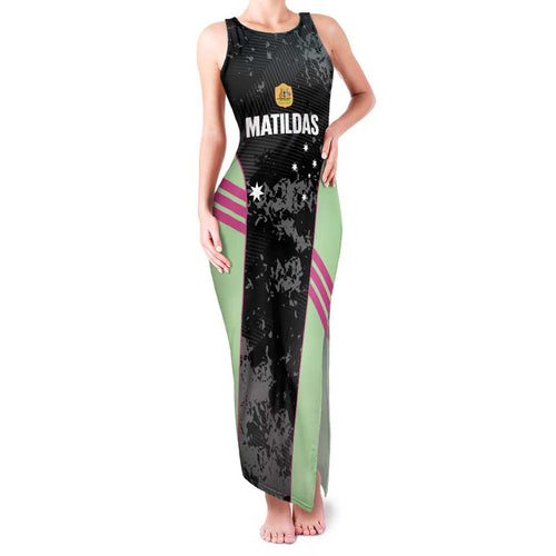 Custom Australia Matildas 2026 Family Matching Tank Maxi Dress and Hawaiian Shirt Come On Aussie Grunge Style