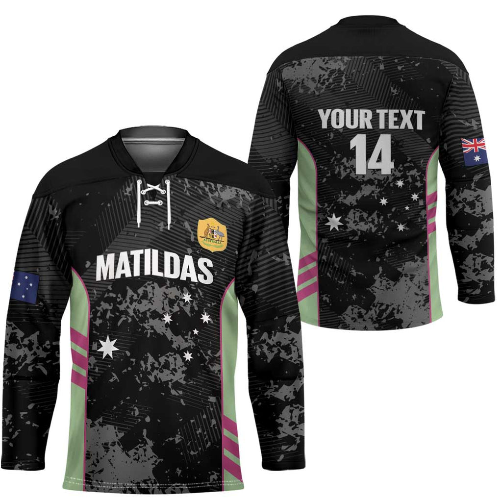 Custom Australia Matildas 2026 Hockey Jersey Come On Aussie Grunge Style