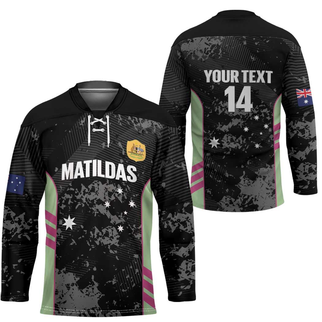 Custom Australia Matildas 2026 Hockey Jersey Come On Aussie Grunge Style