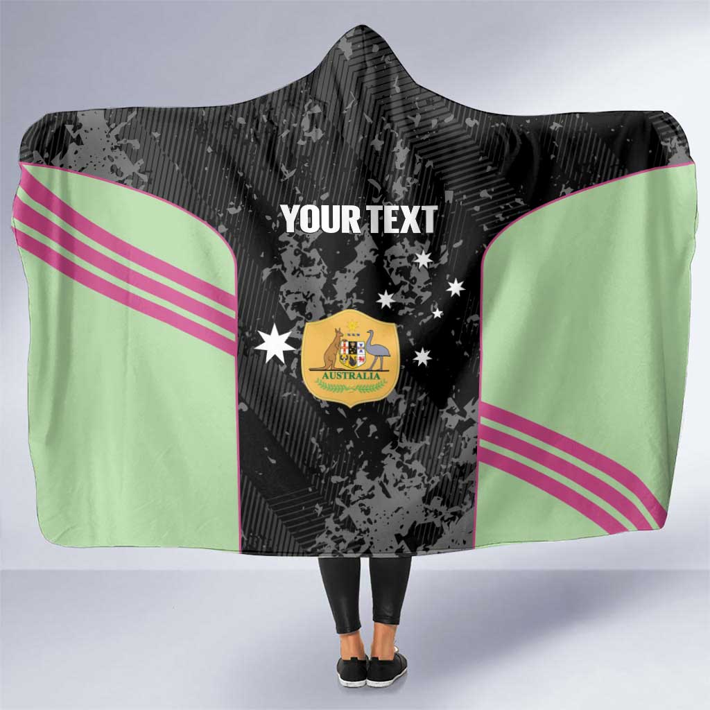 Custom Australia Matildas 2026 Hooded Blanket Come On Aussie Grunge Style