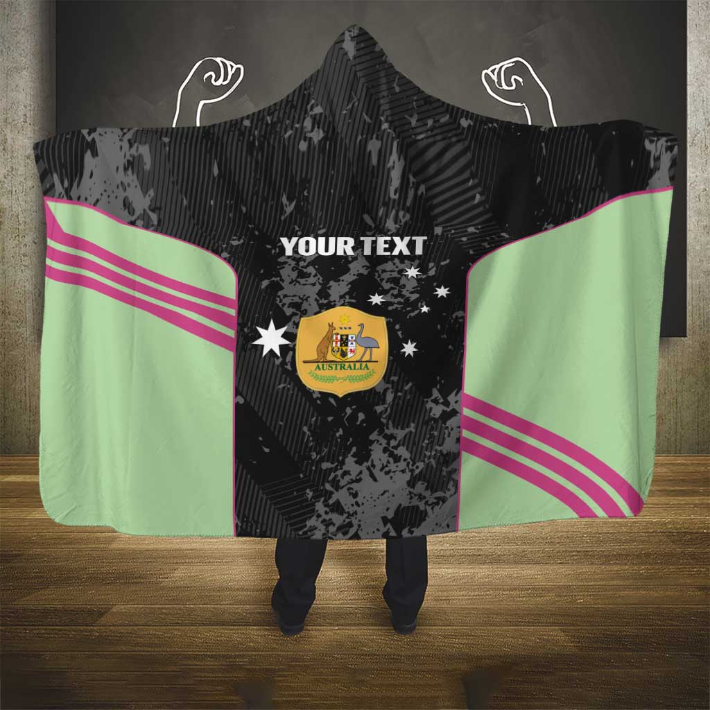 Custom Australia Matildas 2026 Hooded Blanket Come On Aussie Grunge Style